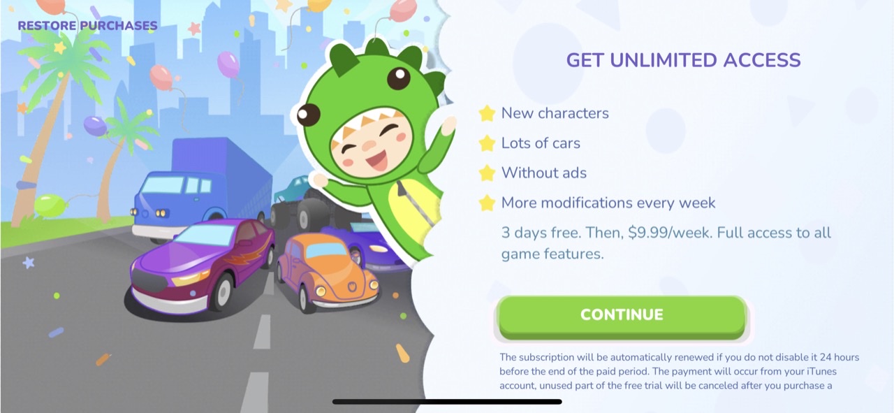 Car games for toddler and kids