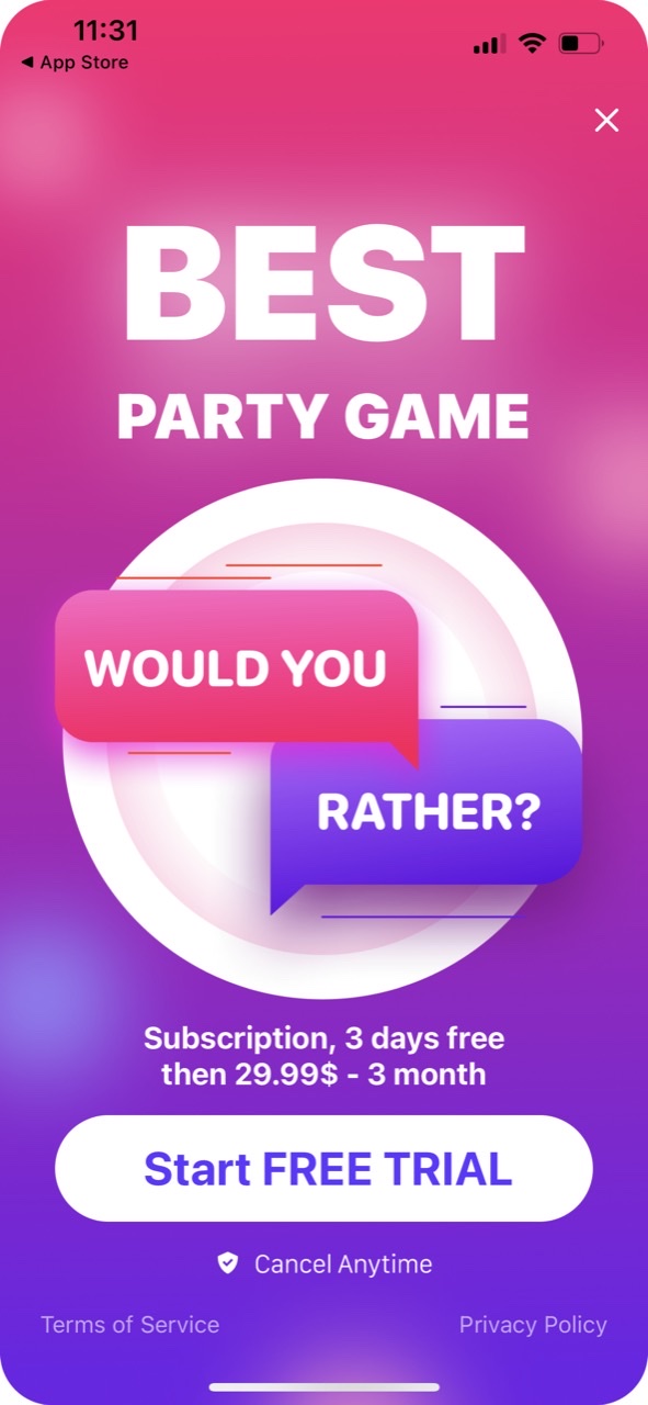 Would you rather? Fun game