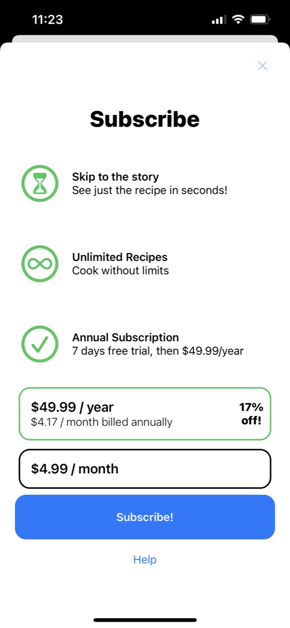Recipe Reader for Safari