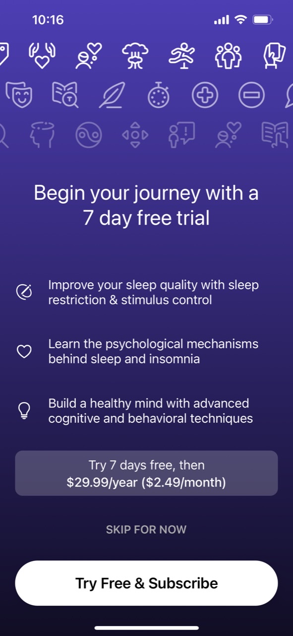 Restful: CBT-i Insomnia Diary