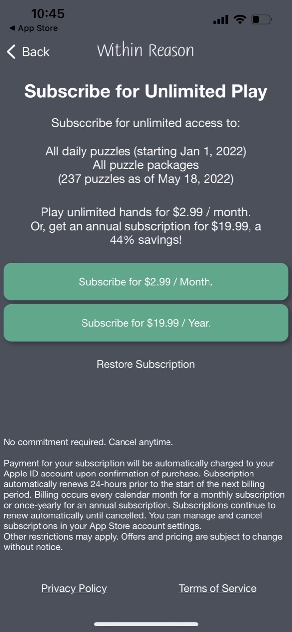 Within Reason Logic Puzzles