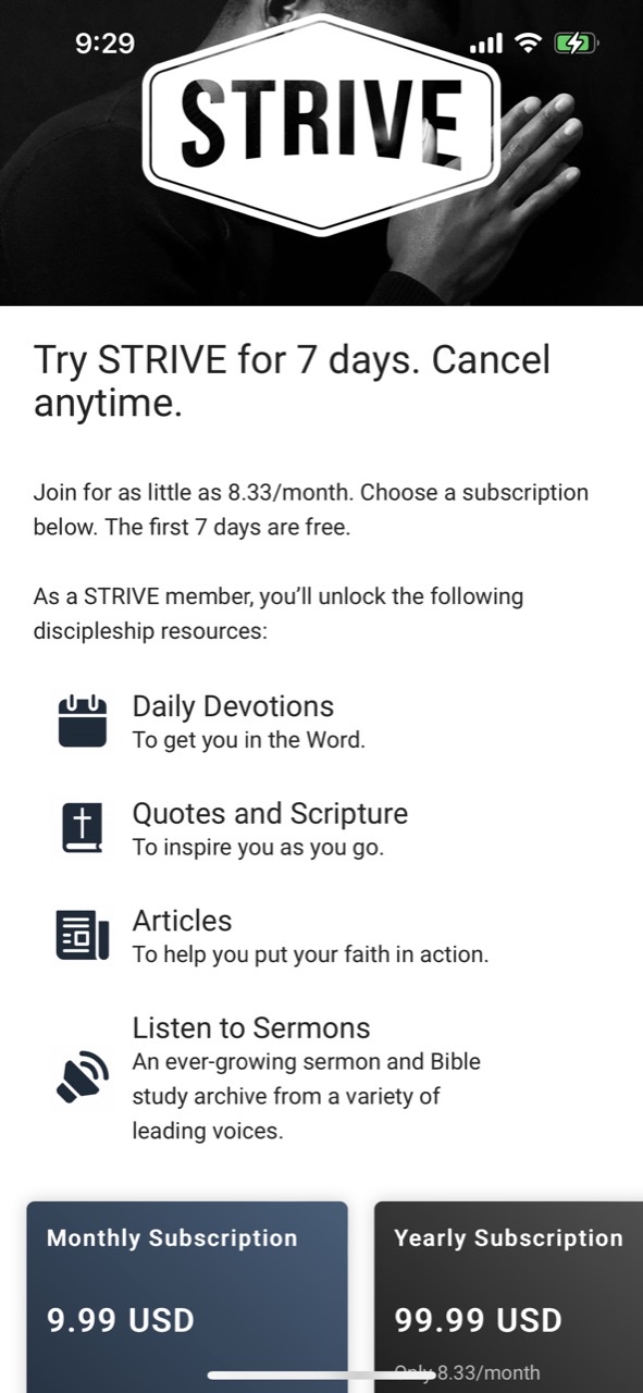 Strive Men's Bible Study App