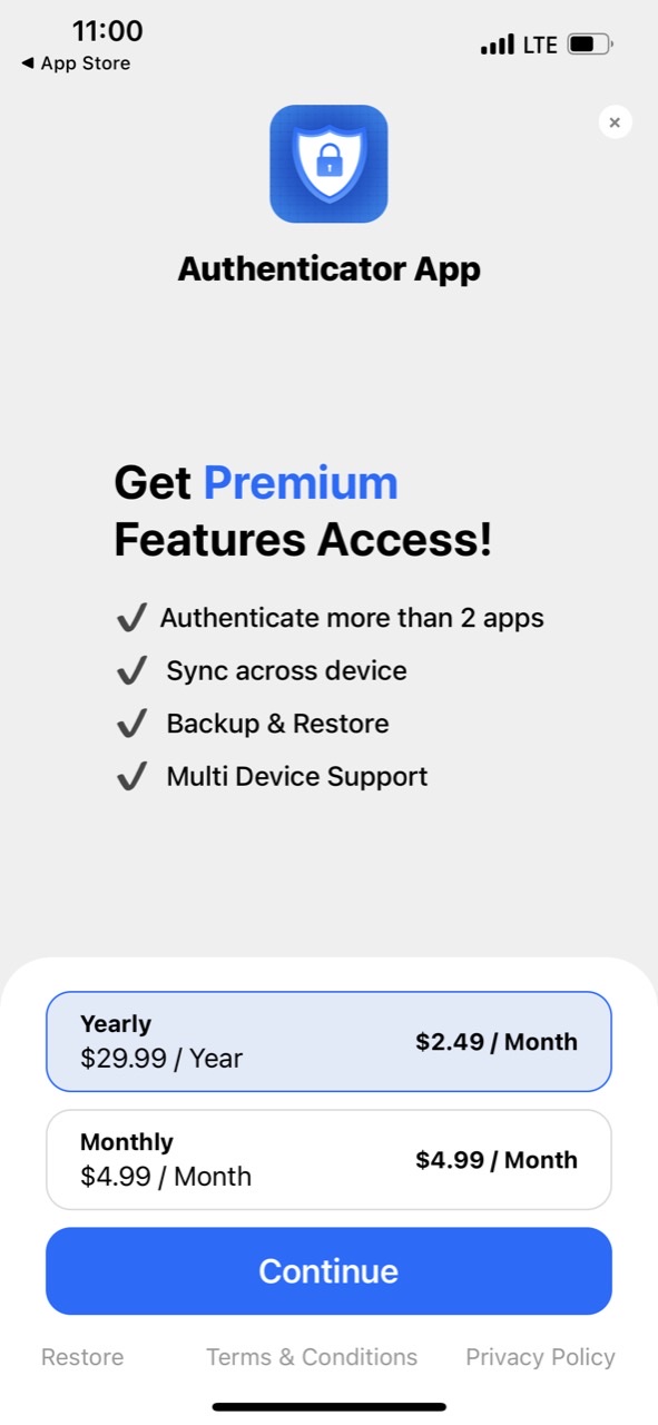 Authenticator app - 2FA, MFA