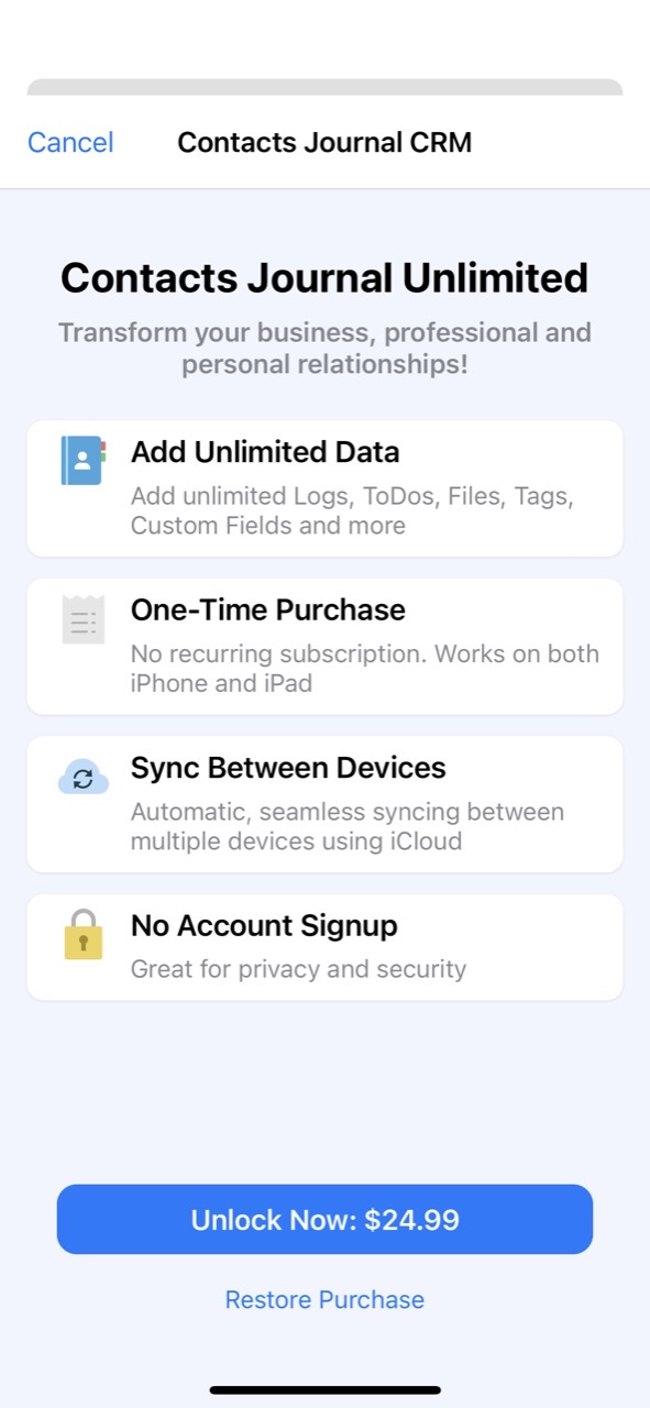 Contacts Journal CRM