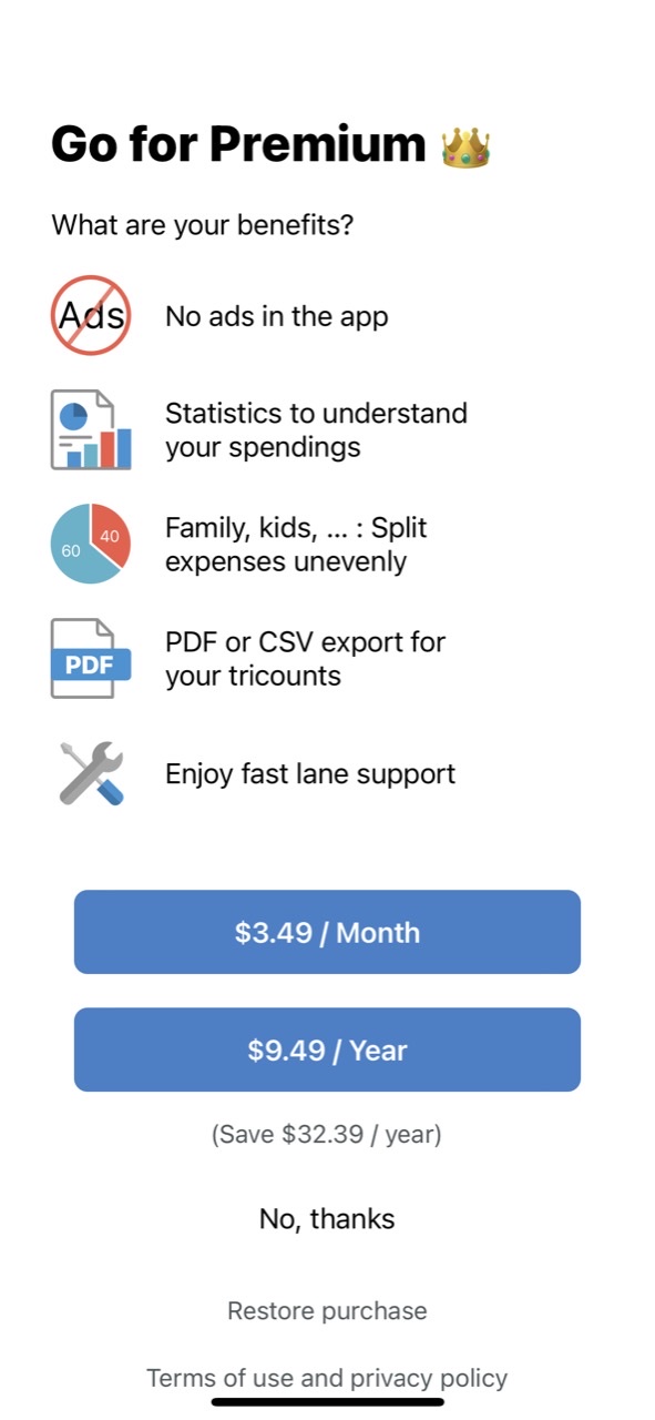 Tricount - Split group bills