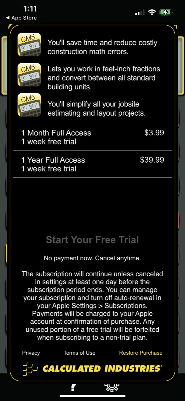Construction Master 5 Calc