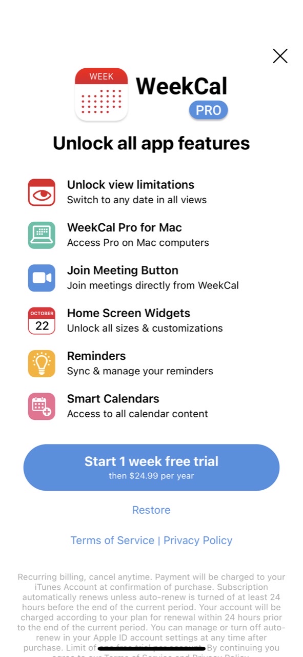 Week Calendar - Smart Planner