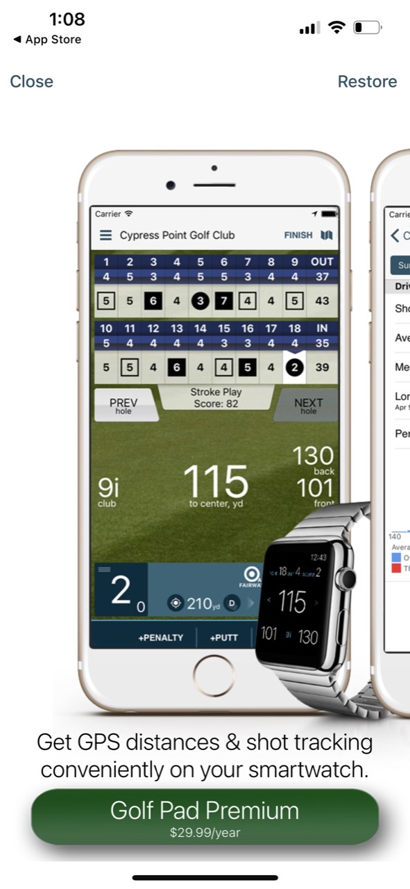 Golf Pad GPS Rangefinder