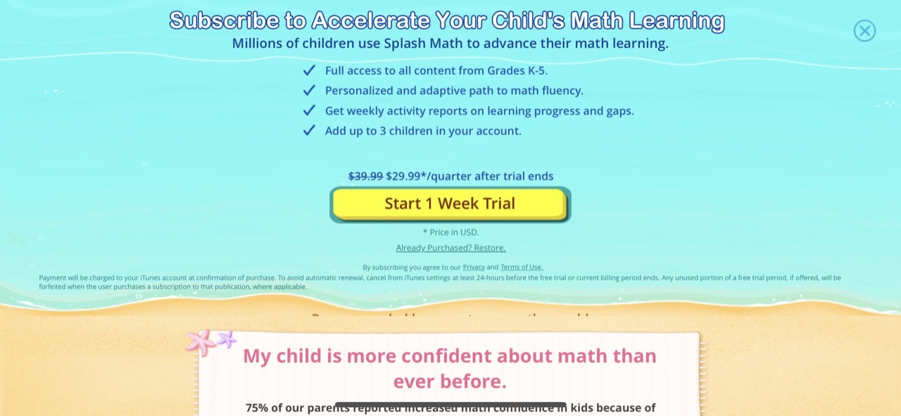 Splash Mini: Multiplication