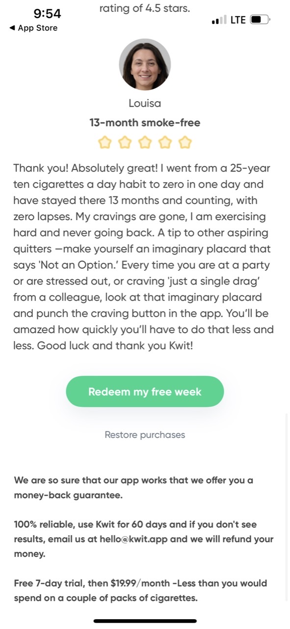 Quit smoking for good - Kwit