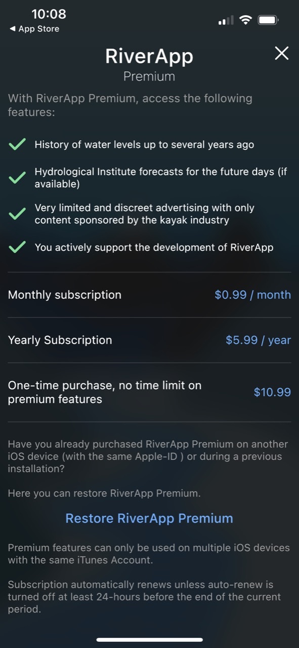 RiverApp - River levels