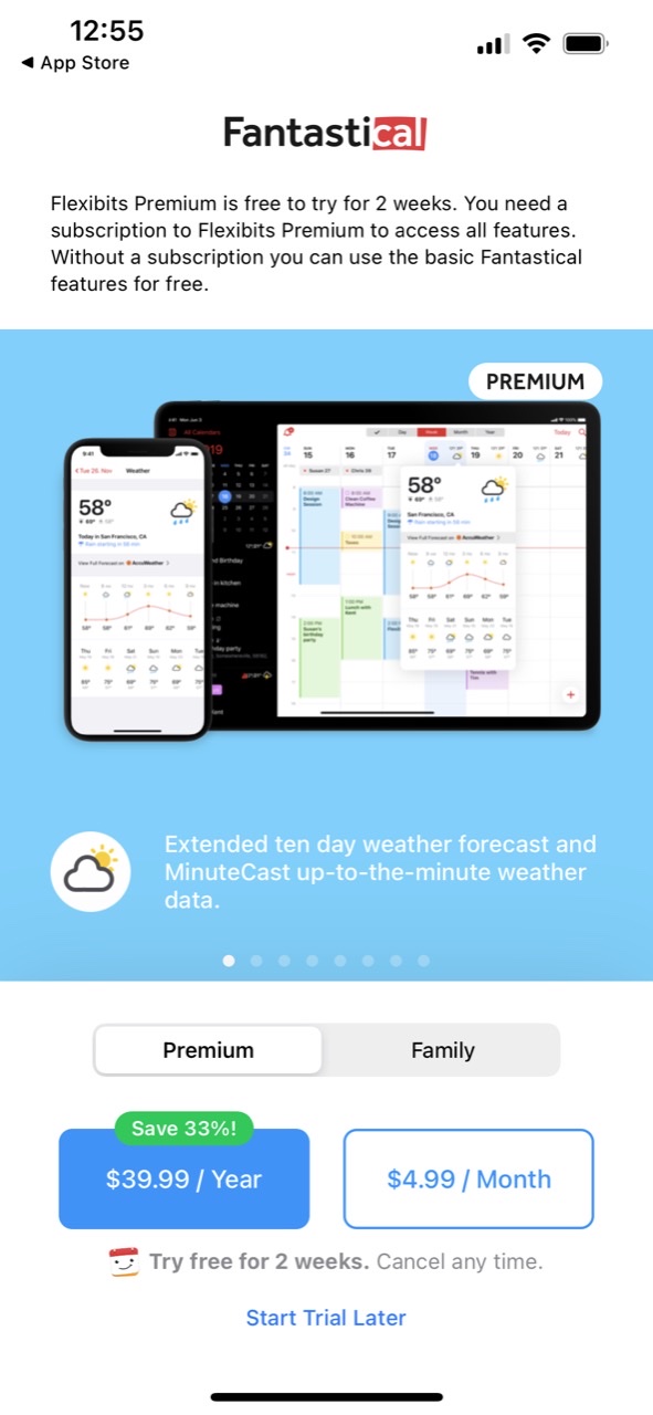 Fantastical Calendar