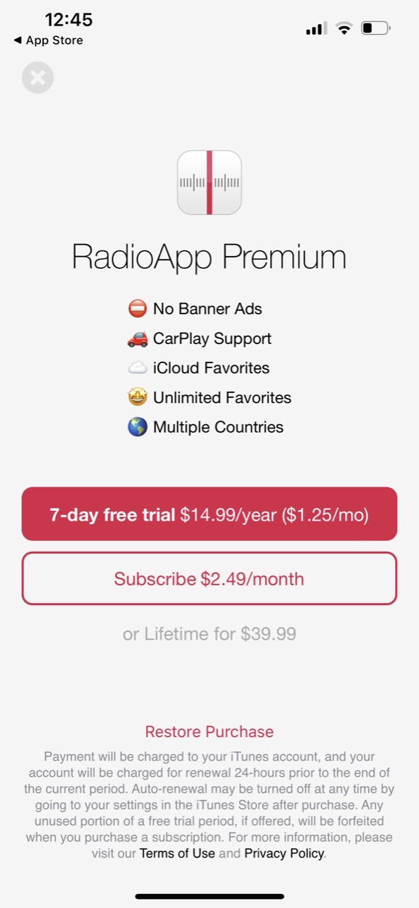RadioApp - A Simple Radio App
