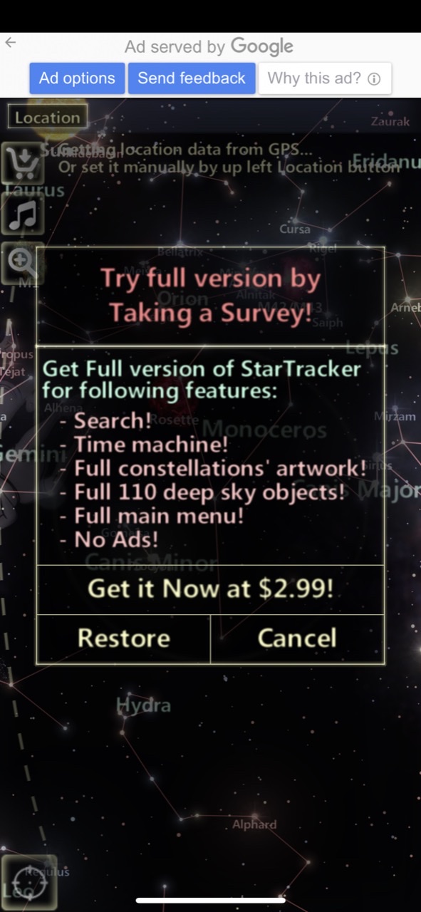Star Tracker Lite-Live Sky Map