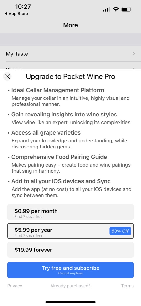 Pocket Wine Pairing: Sommelier