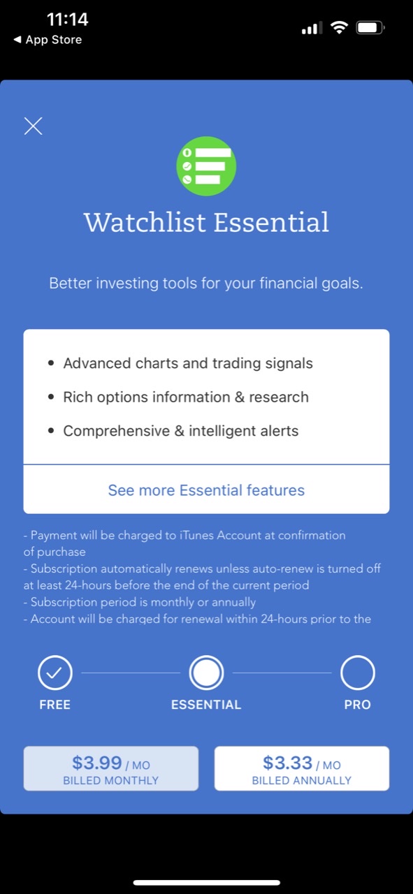 Watchlist: stock market quotes in stocks & options