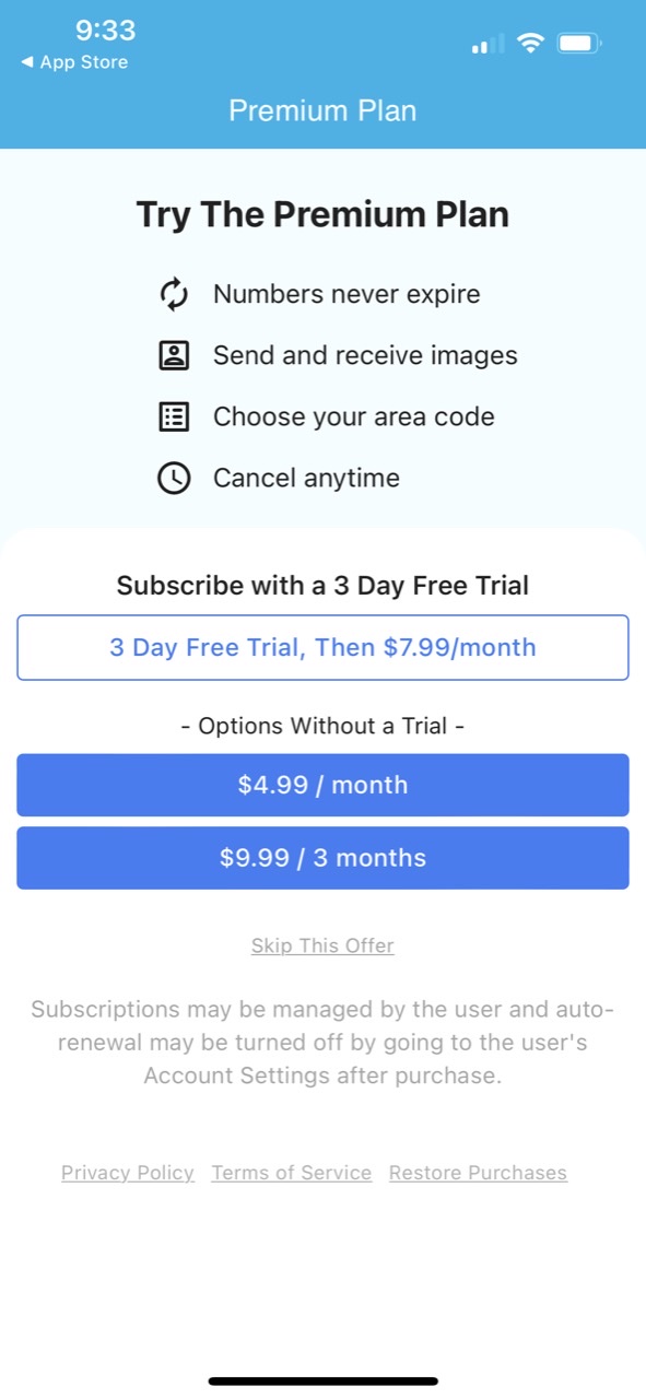 Private Texting SMS Phone Line