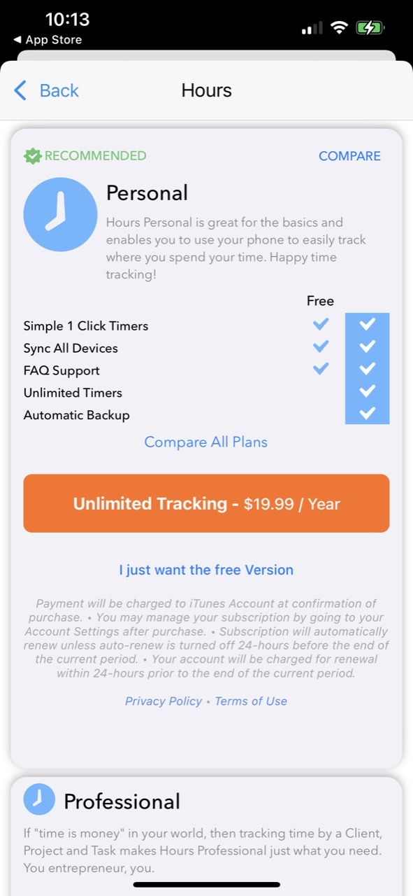 Hours Time Tracking