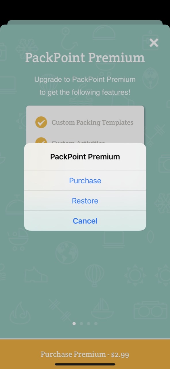 PackPoint Travel Packing List