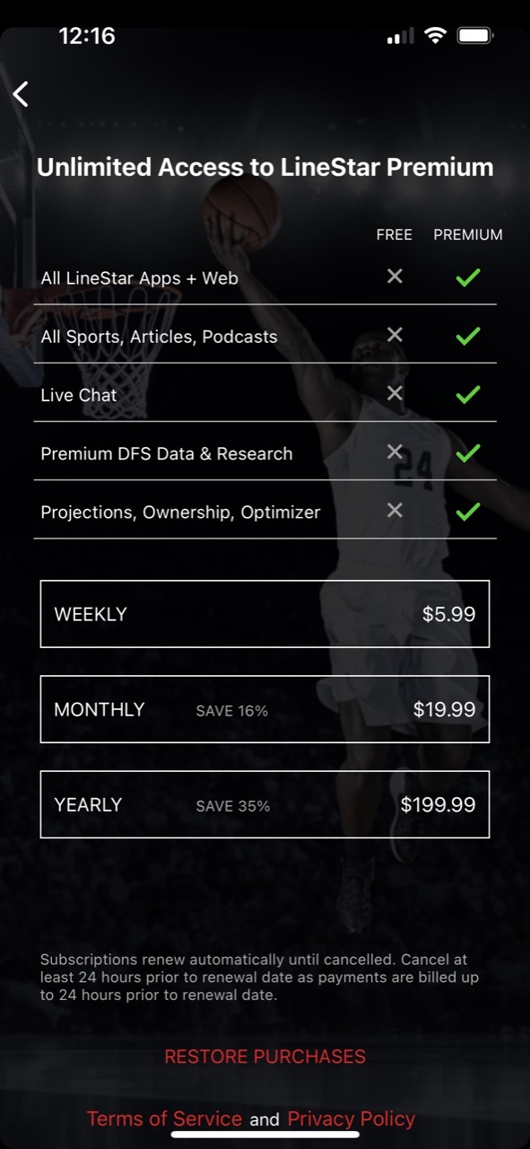 LineStar for FanDuel DFS