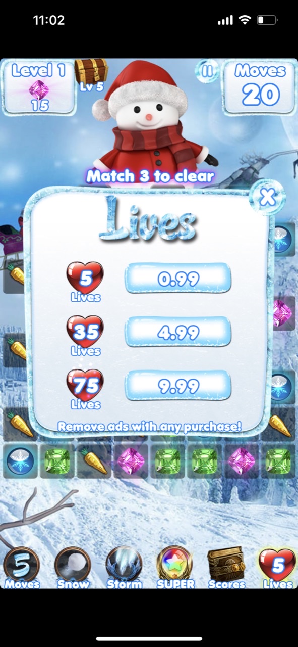 Snowman Games and Christmas Puzzles - Match snow and frozen jewel for this holiday countdown