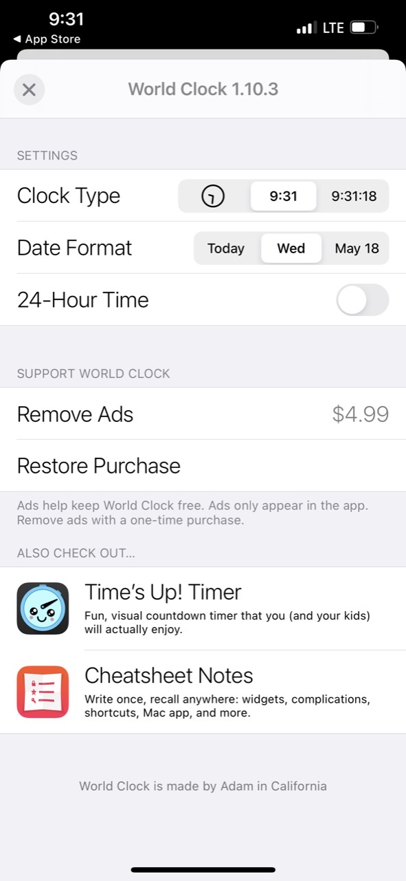 World Clock Time Zone Widgets