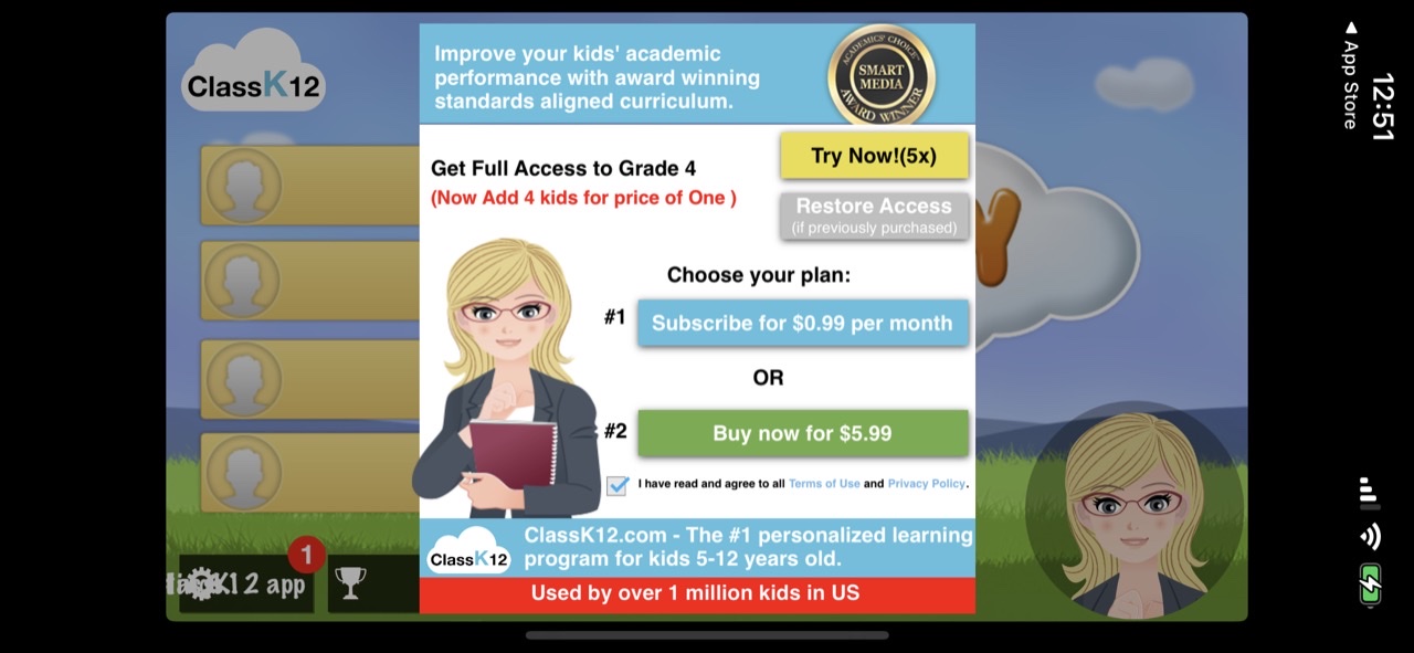 Grade 4 Math Common Core: Cool Kids’ Learning Game