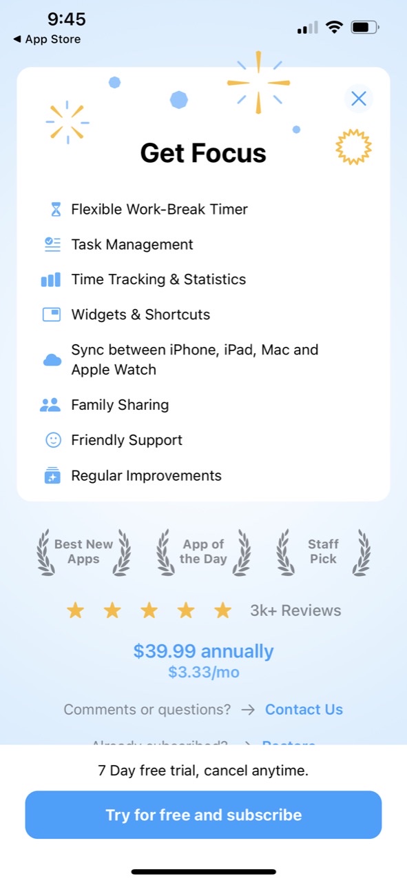 Focus - Timer for Productivity
