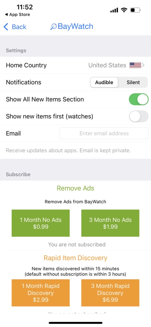 BayWatch - Alerts for eBay