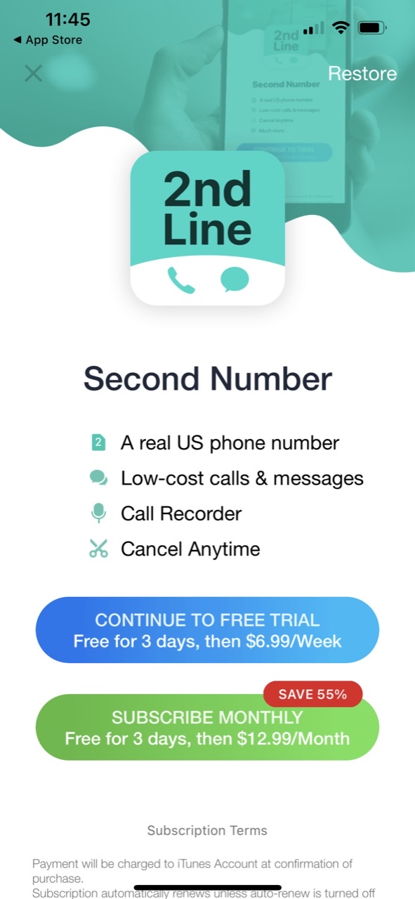 Second Phone Number -Texts App