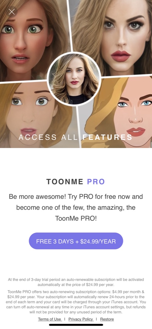 ToonMe: AI Cartoon Face Maker