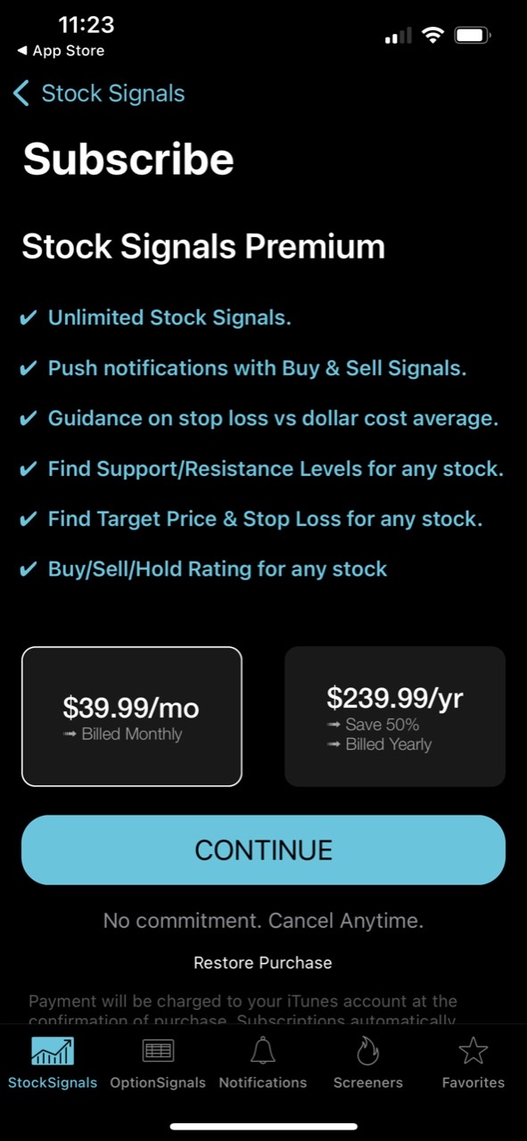 Trade Signals - Stocks Options