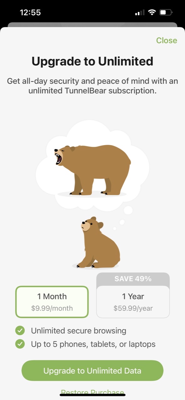 TunnelBear: Secure VPN & Wifi